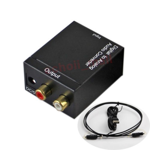      Full Set      - Digital SPDIF Optical Toslink Coax to Analog RCA Audio Converter +  Optical Cable OEM XDOT-1900