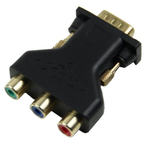  VGA  3 RCA RGB - 15 Pin VGA Male to 3 RCA Female M/F Adapter Connector Converter Black M5N8 X9I4