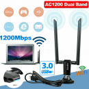 5G   WiFi   (          ) 1200Mbps Long Range AC1200 Dual Band 5GHz Wireless USB3.0 WiFi Adapter Antennas