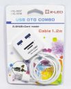 USB OTG COMBO 2.0 HUB + CARD READER  USB  Micro SD Duble Shocket X-LEO XL-5037