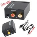   optical     RCA  Stereo Jack - Digital Optical Coaxial Toslink to Analog RCA Audio Converter Adapter + USB Cable - Optical TV to RCA and Stereo Jack Output