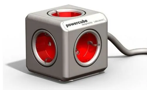 ΕΠΕΚΤΑΣΙΜΟ ΠΟΛΥΠΡΙΖΟ PowerCube Red με 5 εξόδους Schuko ΜΕ ΚΑΛΩΔΙΟ & ΒΑΣΗ ΣΤΗΡΙΞΗΣ