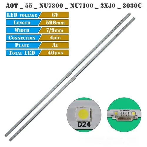 SAMSUNG AOT_55_NU7300 LEDBAR SET 2 PCS