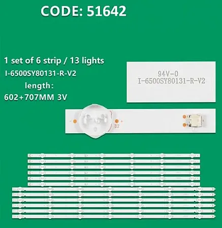 SONY KD-65XG8096 SET 12 PCS LED BAR I-6500SY80131