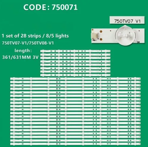 SONY KDL-75W850C SET 28PCS LED BAR 750TV07 V1
