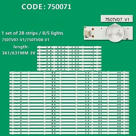 SONY KDL-75W850C SET 28PCS LED BAR 750TV07 V1