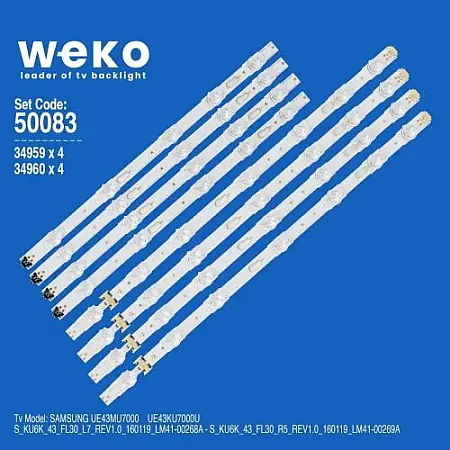 SAMSUNG UE43MU6102 SET 8PCS LED BAR