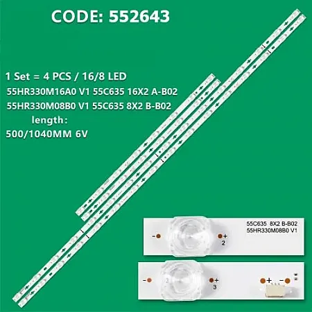 TCL 55C635 SET 4PCS LED BAR 55HR330M16