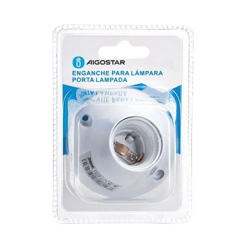 Κυρτή Επιτοίχια βάση Λάμπας Ε27 - Plastic Lamp Holder White E27 aigostar XX-UH01