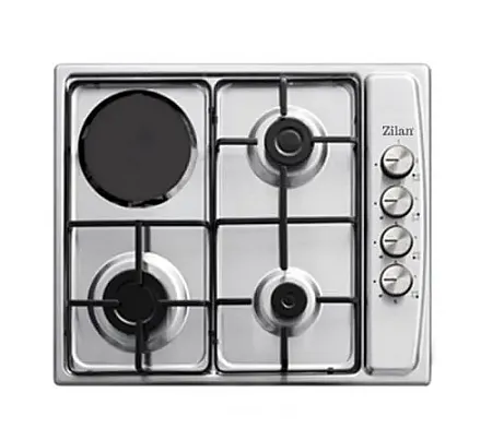 ZILAN ZLN-1918 INOX 3+1 Εντοιχιζόμενη Εστία Υγραερίου και Φυσικού αερίου