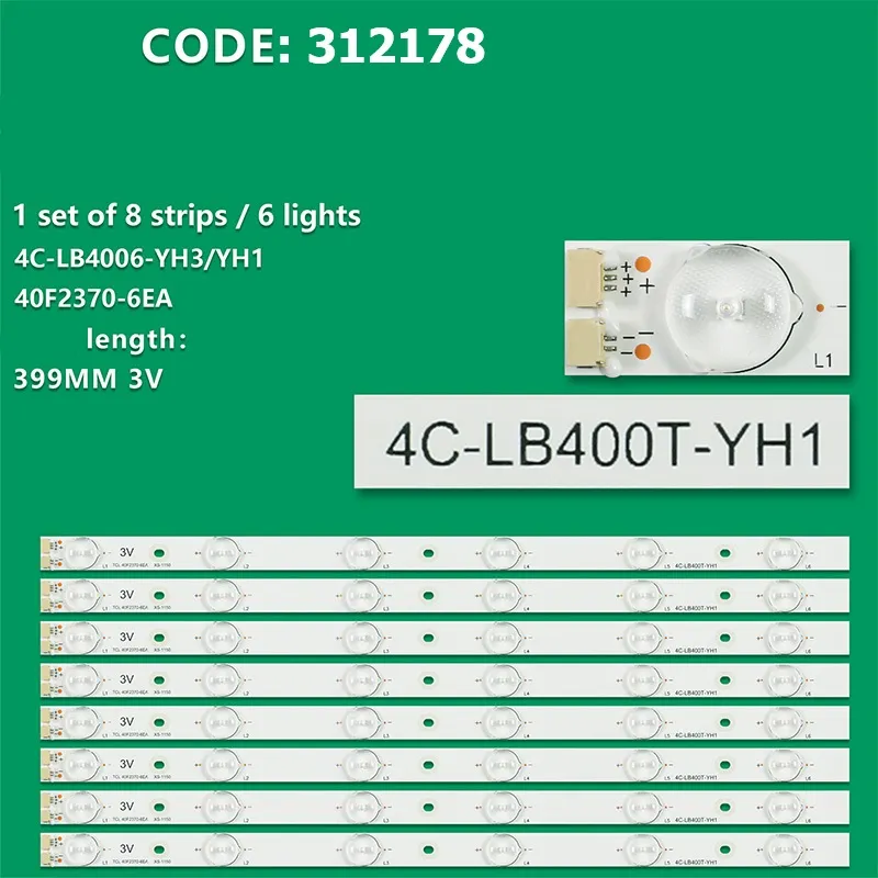 TCL 40" SET 8 PCS LED BAR 4C-LB400T-YH1