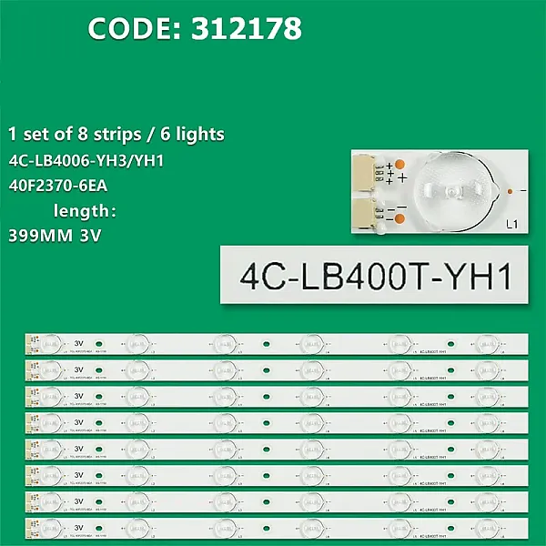 TCL 40" SET 8 PCS LED BAR 4C-LB400T-YH1