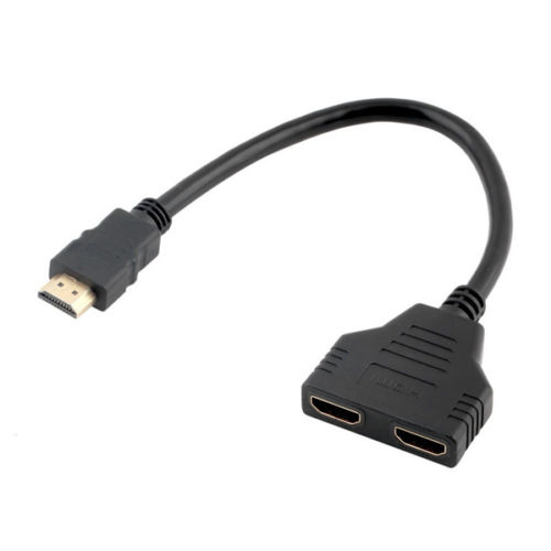 TOP 1080P HDMI Port Male to 2 Female 1 In 2 Out Splitter Cable Adapter Converter  HDMI 1  2 (1   2 )