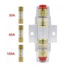       Gauge AWG In-line AGU Fuse Holder, With 30A60A100A AGU Type Fuse for Car Audio, Alarm Enmplifier, Truck Audio, Compressors