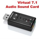 Κάρτα ήχου USB 7,1 CH Black External USB 2.0 to 3D Virtual Audio Sound Card Adapter Converter 7.1 CH