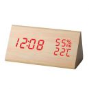 Ξύλινο ψηφιακό ρολόι με ένδειξη θερμοκρασίας και υγρασίας ΕΤ511A Telco